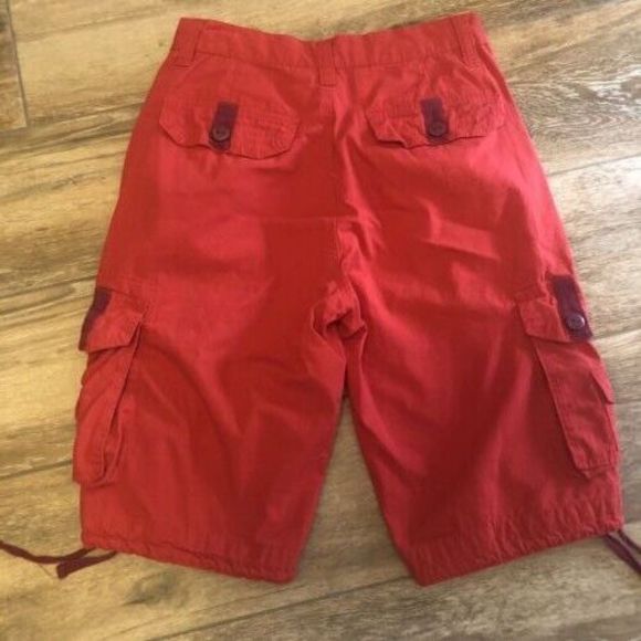Southpole Shorts Mens Size 30 Y2K Belted Ripstop Basic Cargo Bright Red GUC - Picture 3 of 4